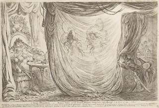 Le Vicomte de Barras being entertained by  Josephine, Gillray